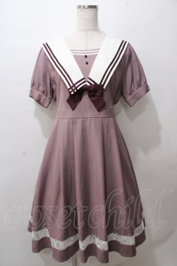 画像1: axes femme POETIQUE / クラシックセーラーワンピース  ピンク Y-25-08-15-117-AX-OP-SZ-ZY