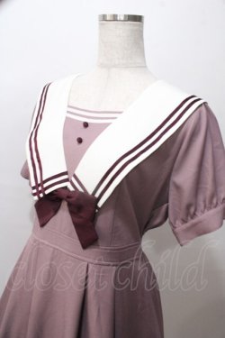 画像3: axes femme POETIQUE / クラシックセーラーワンピース  ピンク Y-25-08-15-117-AX-OP-SZ-ZY