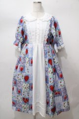 axes femme kawaii / ハピネスベリーワンピース  サックス Y-25-08-15-119-AX-OP-SZ-ZY