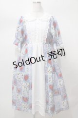 axes femme kawaii / ハピネスベリーワンピース  サックス Y-25-08-15-119-AX-OP-SZ-ZT114