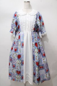 axes femme kawaii / ハピネスベリーワンピース  サックス Y-25-08-15-119-AX-OP-SZ-ZY