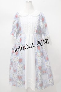 axes femme kawaii / ハピネスベリーワンピース  サックス Y-25-08-15-119-AX-OP-SZ-ZT114