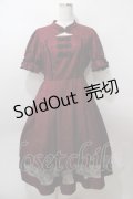 axes femme kawaii / チャイナ釦ジャガードワンピ  ワイン Y-25-08-15-121-AX-OP-SZ-ZY
