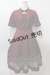 axes femme kawaii / チャイナ釦ジャガードワンピ  ワイン Y-25-08-15-121-AX-OP-SZ-ZY
