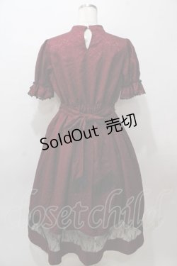 画像2: axes femme kawaii / チャイナ釦ジャガードワンピ  ワイン Y-25-08-15-121-AX-OP-SZ-ZY