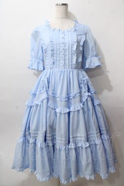画像1: Chalmiere / フリルロングワンピース M サックス Y-25-08-15-122-LO-OP-SZ-ZY