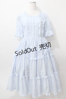 画像1: Chalmiere / フリルロングワンピース M サックス Y-25-08-15-122-LO-OP-SZ-ZT110