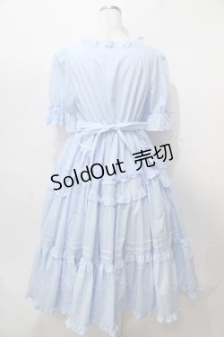 画像2: Chalmiere / フリルロングワンピース M サックス Y-25-08-15-122-LO-OP-SZ-ZT110