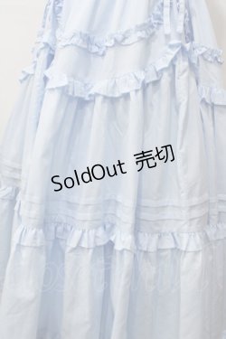 画像4: Chalmiere / フリルロングワンピース M サックス Y-25-08-15-122-LO-OP-SZ-ZT110