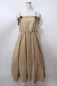 Maison de FLEUR Petite Robe canone / エリカが躍るキャミワンピース  ベージュ Y-25-08-15-125-EL-OP-SZ-ZY