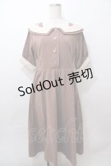 an another angelus / オフショルバイカラーワンピース F ブラウン Y-25-08-15-127-CA-OP-SZ-ZY