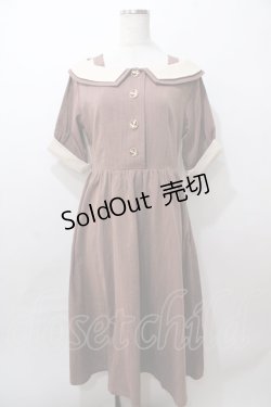画像1: an another angelus / オフショルバイカラーワンピース F ブラウン Y-25-08-15-127-CA-OP-SZ-ZY