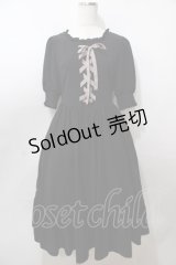 m petit by misako / AMレースアップワンピース  黒 Y-25-08-15-134-LO-OP-SZ-ZY