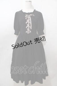 m petit by misako / AMレースアップワンピース  黒 Y-25-08-15-134-LO-OP-SZ-ZY