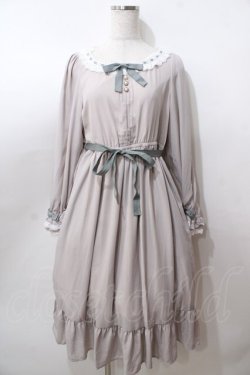 画像1: Tulle / 襟元はしごレースワンピース  グレー Y-25-08-15-137-PU-OP-SZ-ZY