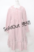 FLC / 星名桜子/ギンガムチェックワンピース LL 中赤 Y-25-08-15-139-LO-OP-SZ-ZY