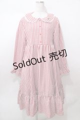 FLC / 星名桜子/ギンガムチェックワンピース LL 中赤 Y-25-08-15-139-LO-OP-SZ-ZY