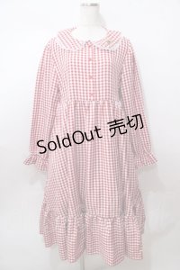 FLC / 星名桜子/ギンガムチェックワンピース LL 中赤 Y-25-08-15-139-LO-OP-SZ-ZY