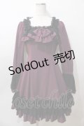LAPIN AGILL / フローリクフリルワンピース  ワイン Y-25-08-15-140-EL-OP-SZ-ZY