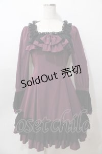 LAPIN AGILL / フローリクフリルワンピース  ワイン Y-25-08-15-140-EL-OP-SZ-ZY