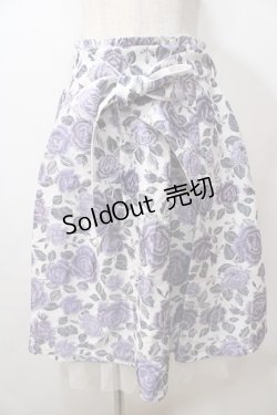 画像1: axes femme / ジャカードリボン付スカート F 白 Y-25-08-15-150-AX-SK-SZ-ZI