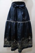 axes femme / ワイン柄スカート F 紺 Y-25-08-15-152-AX-SK-SZ-ZY