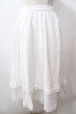 画像1: Maison de FLEUR / ドットスカート  白 Y-25-08-15-155-LO-SK-SZ-ZY