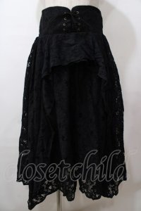 axes femme / レースイレヘムロングスカート M 黒 Y-25-08-15-159-AX-SK-SZ-ZY