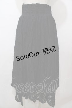 画像2: axes femme / レースイレヘムロングスカート M 黒 Y-25-08-15-159-AX-SK-SZ-ZY