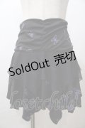 h.Jelly HONEY / 切替プリントスカート  黒 Y-25-08-15-162-HN-SK-SZ-ZY