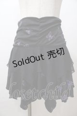 h.Jelly HONEY / 切替プリントスカート  黒 Y-25-08-15-162-HN-SK-SZ-ZY