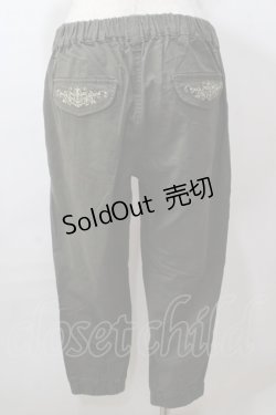 画像2: axes femme / 刺繍入り綿麻クロップド丈パンツ M カーキ Y-25-08-15-168-AX-PA-SZ-ZY