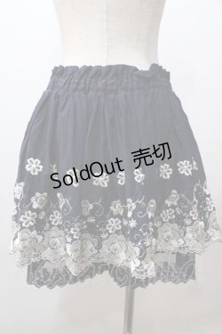 画像2: axes femme / お花刺繍キュロット M 紺 Y-25-08-15-169-AX-SK-SZ-ZY