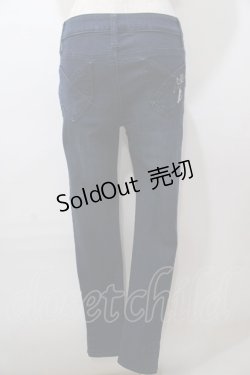 画像2: axes femme / ねこ刺繍デニムパギンス S インディゴ Y-25-08-15-170-AX-PA-SZ-ZI