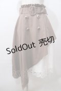 axes femme POETIQUE / レースアシメトレンチスカート M 茶 Y-25-08-15-173-AX-SK-SZ-ZY