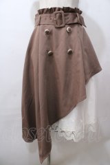 axes femme POETIQUE / レースアシメトレンチスカート M 茶 Y-25-08-15-173-AX-SK-SZ-ZY