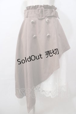 画像1: axes femme POETIQUE / レースアシメトレンチスカート M 茶 Y-25-08-15-173-AX-SK-SZ-ZY