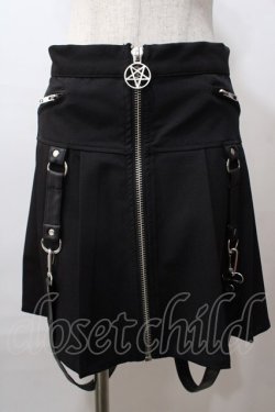 画像1: KILL STAR /AIRE　BITCH　ミニスカート S 黒 Y-25-08-15-174-PU-SK-SZ-ZY
