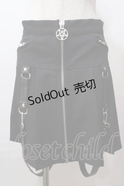 画像1: KILL STAR /AIRE　BITCH　ミニスカート S 黒 Y-25-08-15-174-PU-SK-SZ-ZY