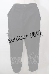 axes femme / ポケット刺繍クロップド丈パンツ M 黒 Y-25-08-15-175-AX-PA-SZ-ZY