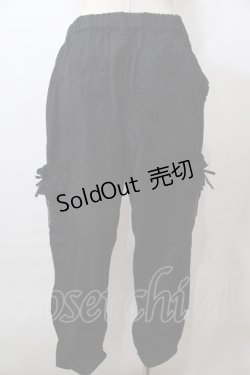 画像2: axes femme / ポケット刺繍クロップド丈パンツ M 黒 Y-25-08-15-175-AX-PA-SZ-ZY