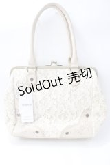 axes femme / がま口レース刺 バッグ  生成り Y-25-08-15-021-AX-BG-SZ-ZY