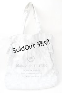 Maison de FLEUR / ギンガムチェックレースダブルリボントートバッグ F グレー Y-25-08-15-024-LO-BG-SZ-ZY