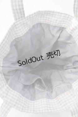 画像3: Maison de FLEUR / ギンガムチェックレースダブルリボントートバッグ F グレー Y-25-08-15-024-LO-BG-SZ-ZY