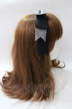画像3: axes femme / ギンガムカチューシャ  黒 Y-25-08-15-033-AX-AC-SZ-ZY