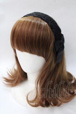 画像1: m petit by misako / TT*AMレースカチューシャ  中黒 Y-25-08-15-034-LO-AC-SZ-ZY