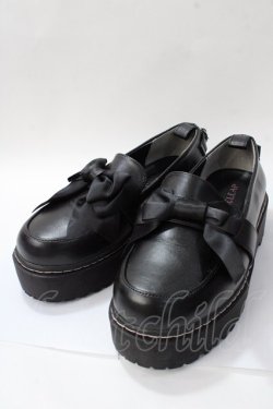 画像1: CHELEAP / 4cmヒールサテンリボンパンプス M 黒 Y-25-08-15-038-LO-SH-SZ-ZY