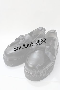 画像1: CHELEAP / 4cmヒールサテンリボンパンプス M 黒 Y-25-08-15-038-LO-SH-SZ-ZT-K017