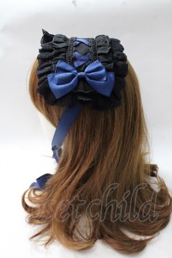 画像2: ATELIER PIERROT / 編み上げヘッドドレス  ブラック×ネイビー Y-25-08-17-050-EL-AC-SZ-ZY