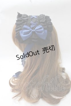 画像2: ATELIER PIERROT / 編み上げヘッドドレス  ブラック×ネイビー Y-25-08-17-050-EL-AC-SZ-ZY